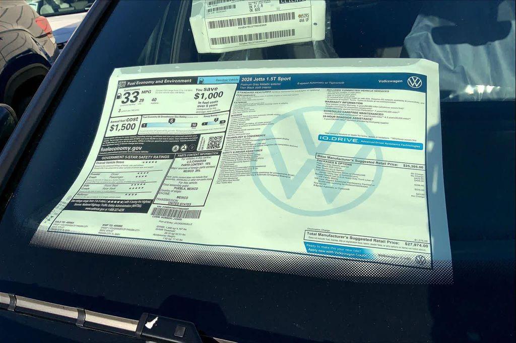 new 2026 Volkswagen Jetta car, priced at $27,364