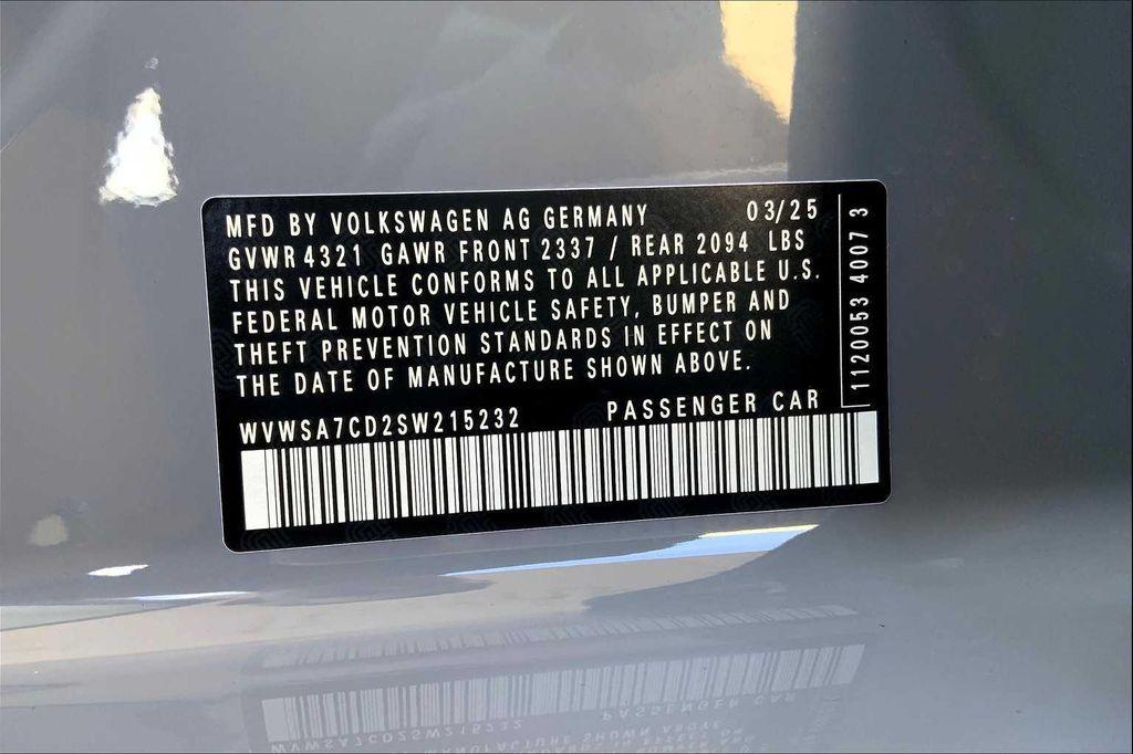 new 2025 Volkswagen Golf GTI car, priced at $38,364