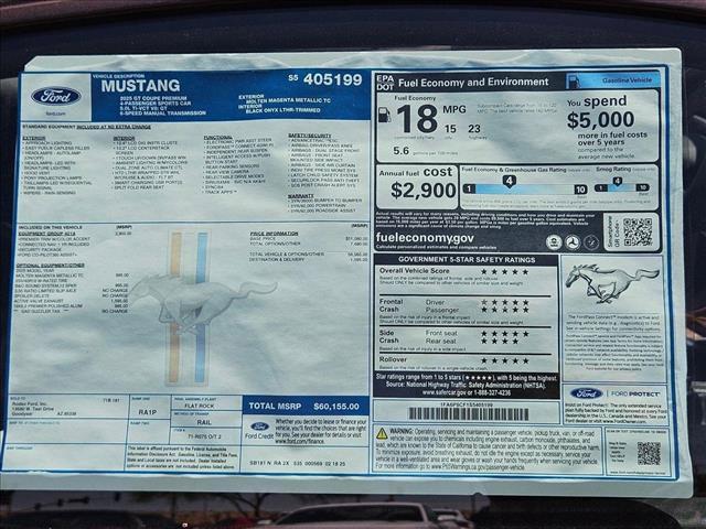 new 2025 Ford Mustang car, priced at $55,092