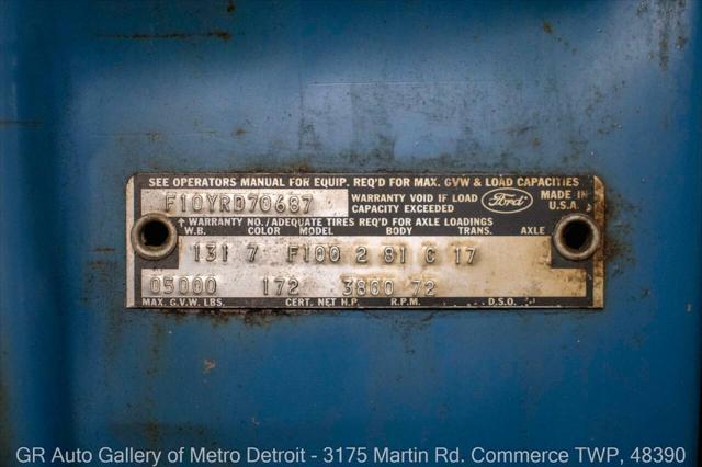 used 1968 Ford F100 car, priced at $16,900