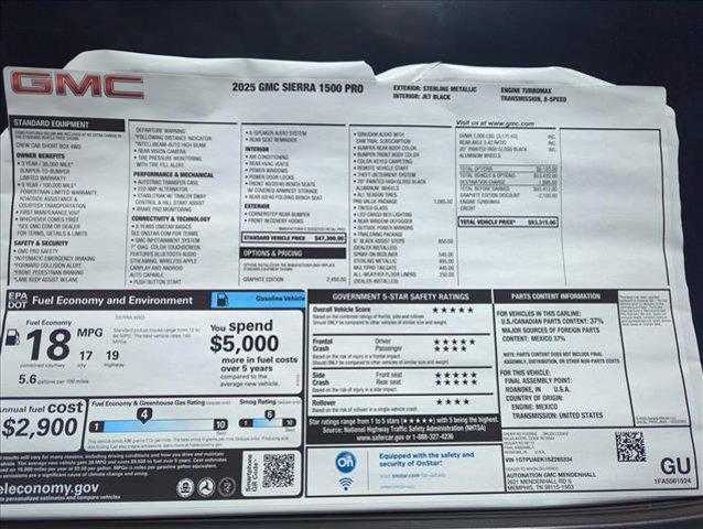 new 2025 GMC Sierra 1500 car, priced at $53,515