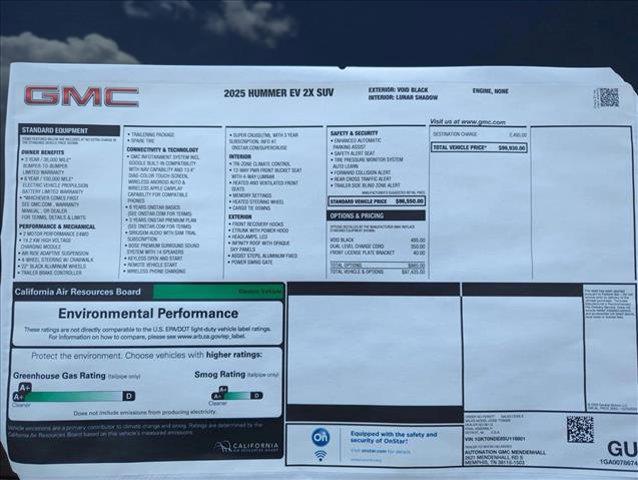new 2025 GMC HUMMER EV SUV car, priced at $99,930