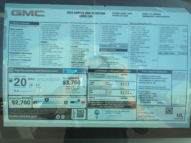 new 2024 GMC Canyon car, priced at $41,265