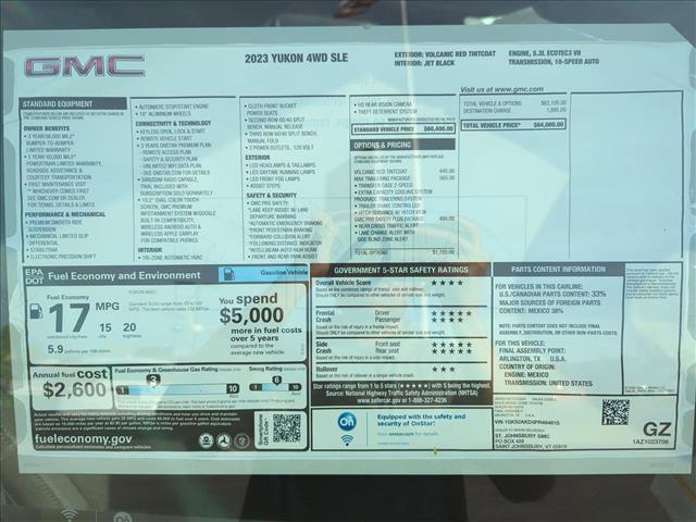 new 2023 GMC Yukon car, priced at $64,299