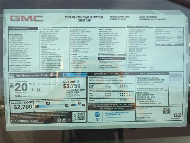 new 2024 GMC Canyon car, priced at $40,220