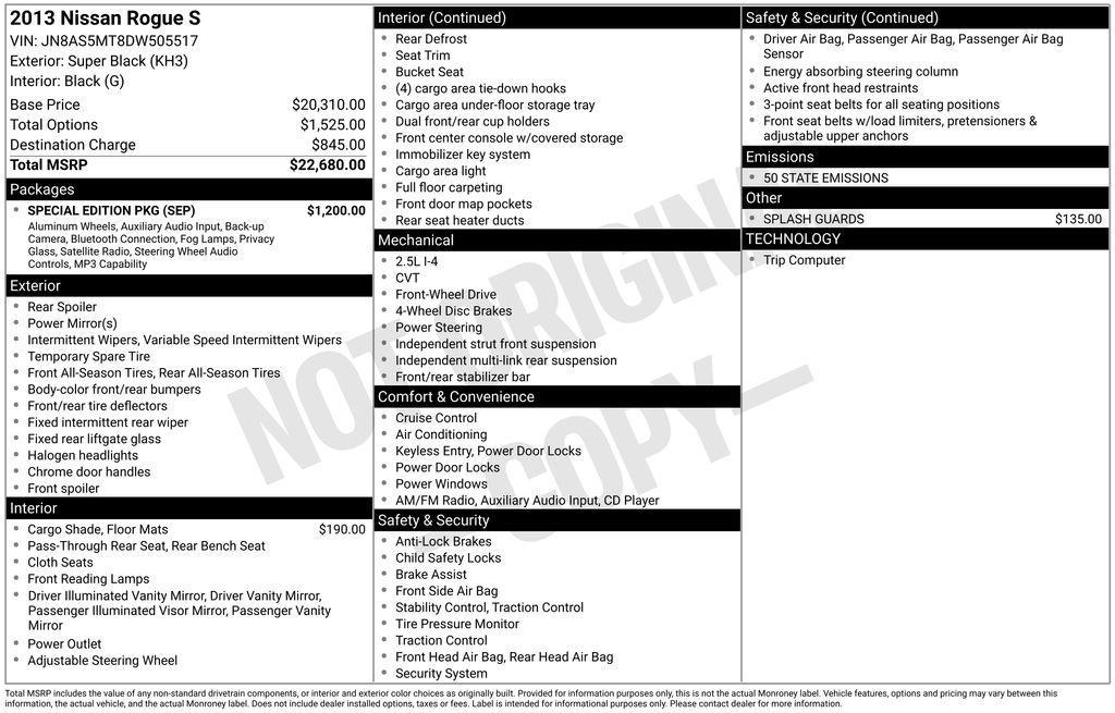 used 2013 Nissan Rogue car, priced at $7,900