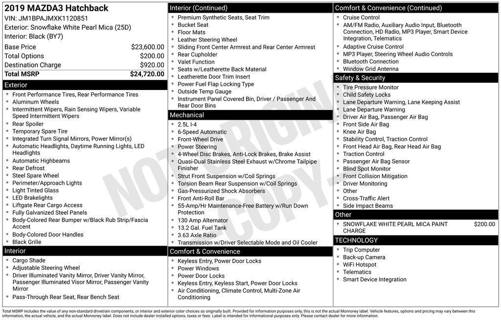 used 2019 Mazda Mazda3 car, priced at $15,700