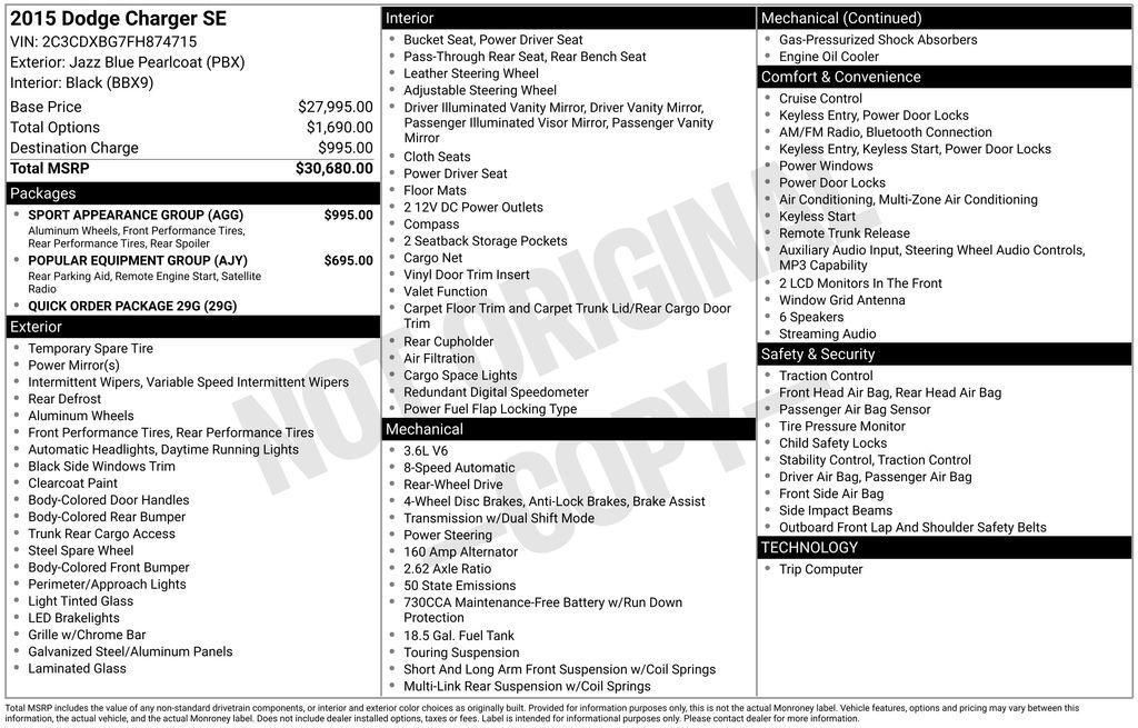 used 2015 Dodge Charger car, priced at $12,900