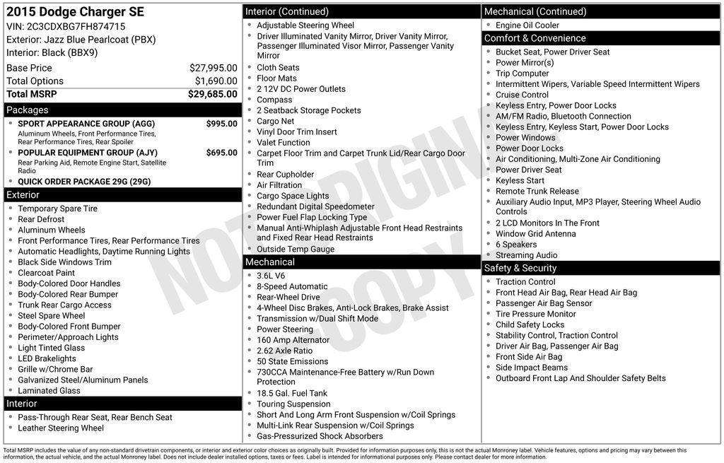 used 2015 Dodge Charger car, priced at $13,501