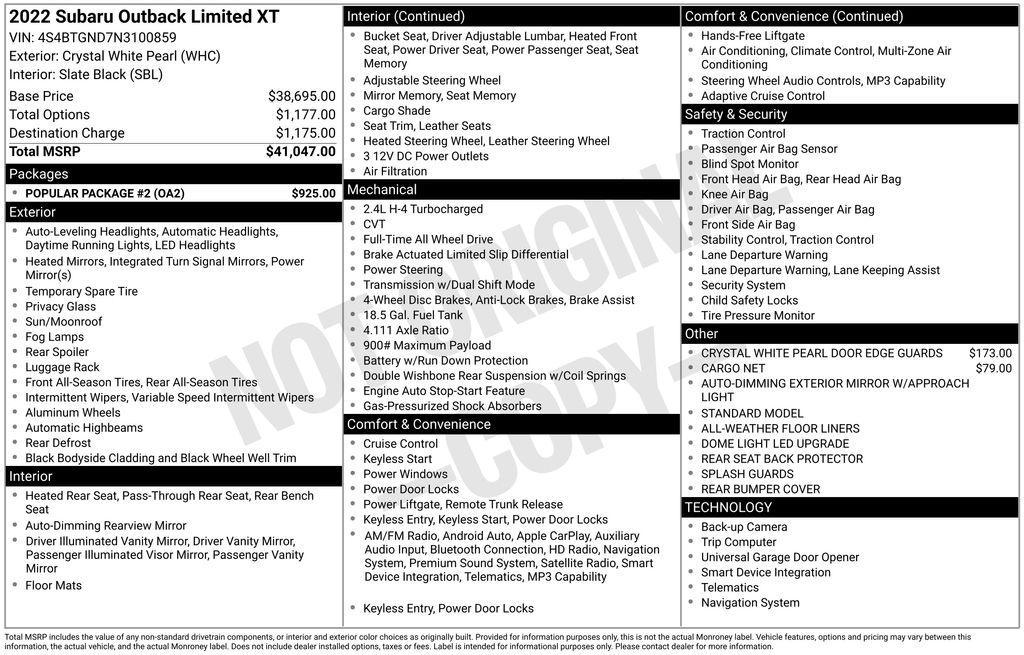 used 2022 Subaru Outback car, priced at $23,201
