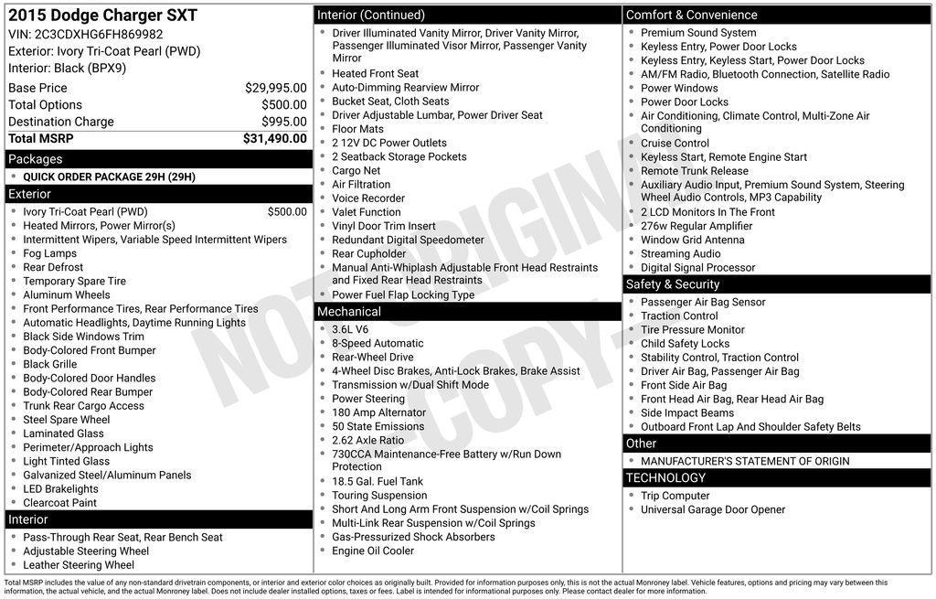 used 2015 Dodge Charger car, priced at $10,500