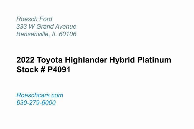 used 2022 Toyota Highlander Hybrid car, priced at $42,500