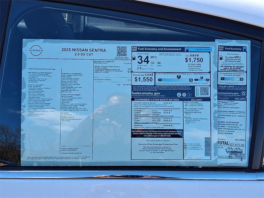 new 2025 Nissan Sentra car, priced at $21,262