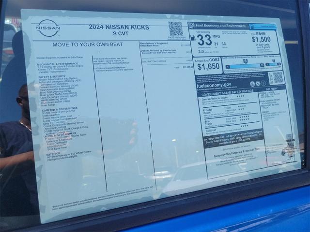 new 2024 Nissan Kicks car, priced at $22,004