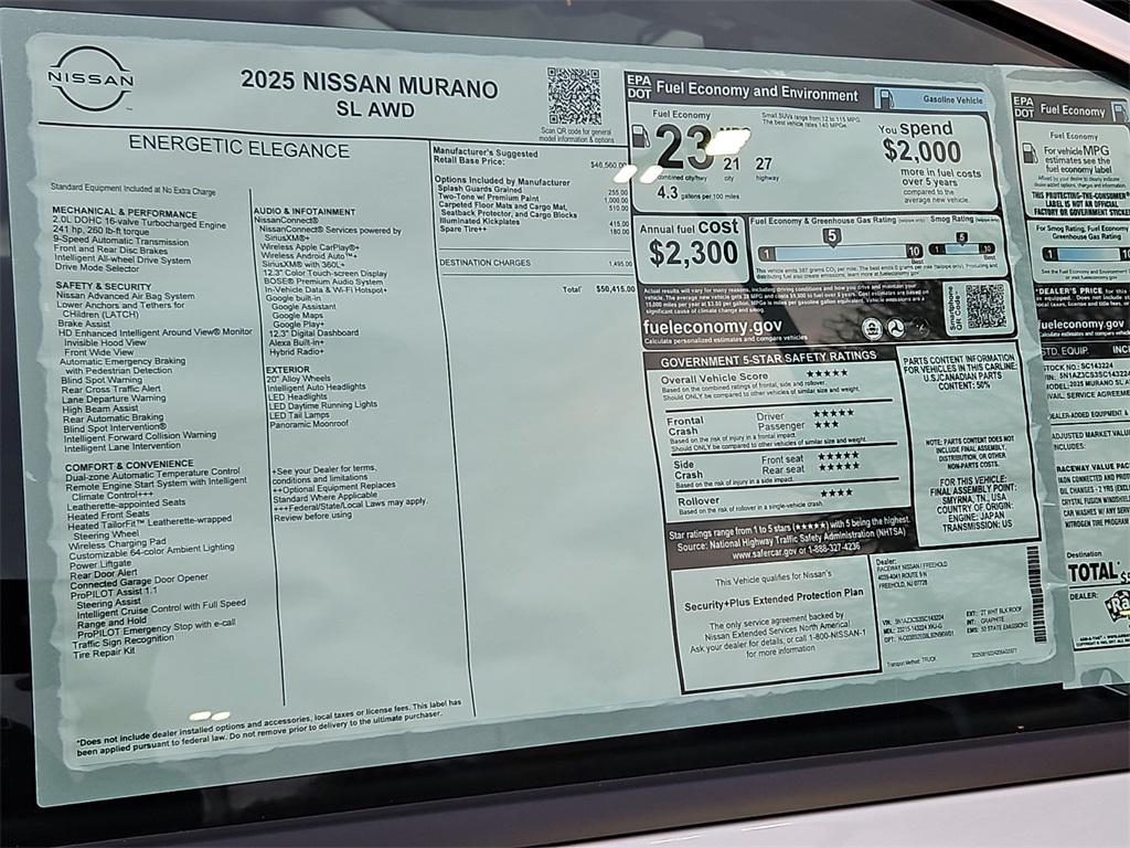 new 2025 Nissan Murano car, priced at $40,374