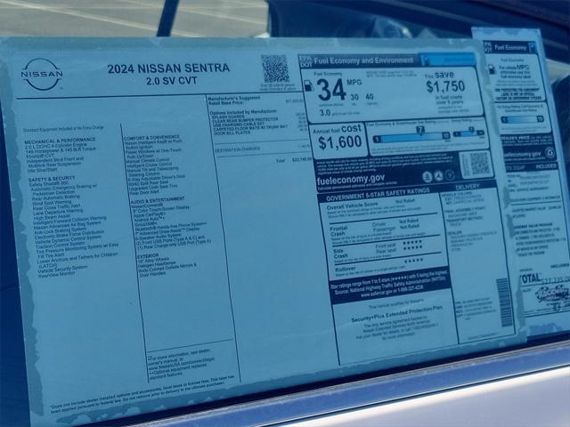 new 2024 Nissan Sentra car, priced at $23,265