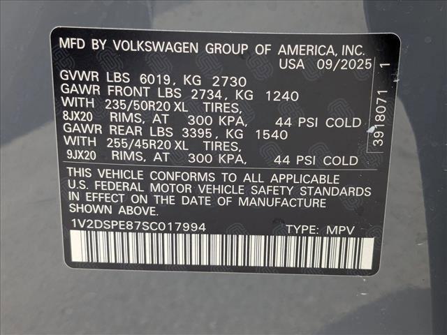 new 2025 Volkswagen ID.4 car, priced at $46,171