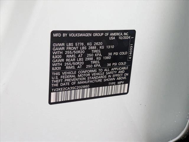 new 2025 Volkswagen Atlas Cross Sport car, priced at $43,035