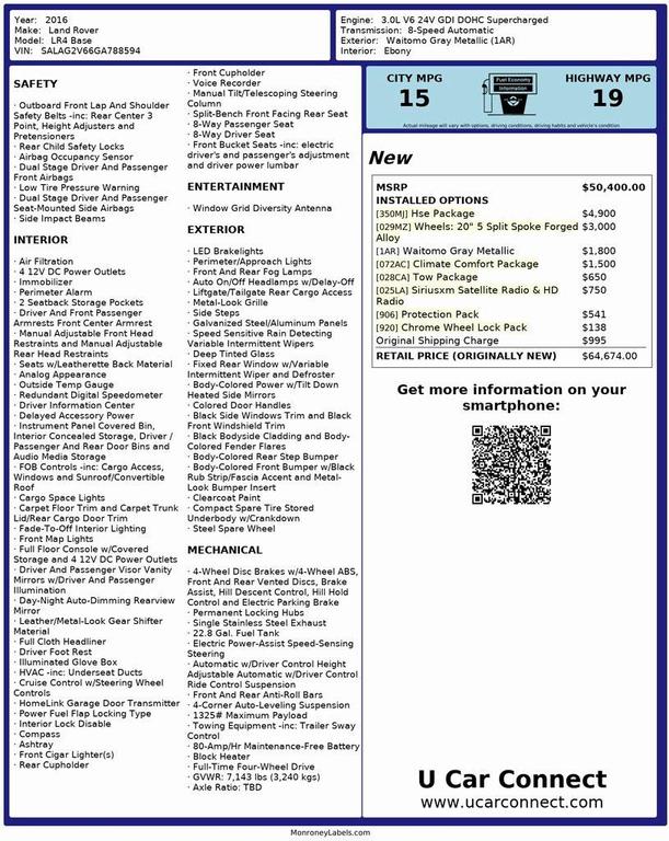 used 2016 Land Rover LR4 car, priced at $24,477