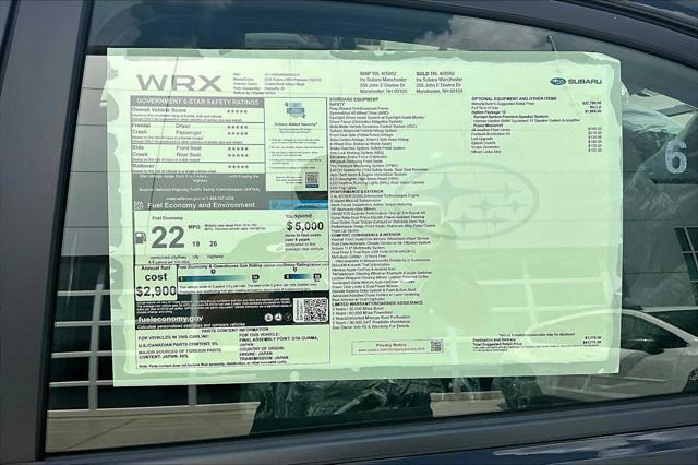 new 2025 Subaru WRX car, priced at $41,711