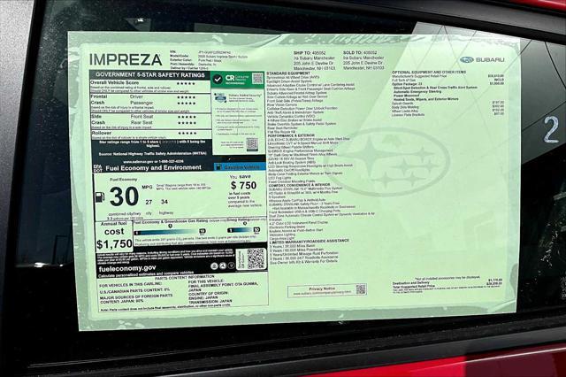 new 2025 Subaru Impreza car, priced at $26,635