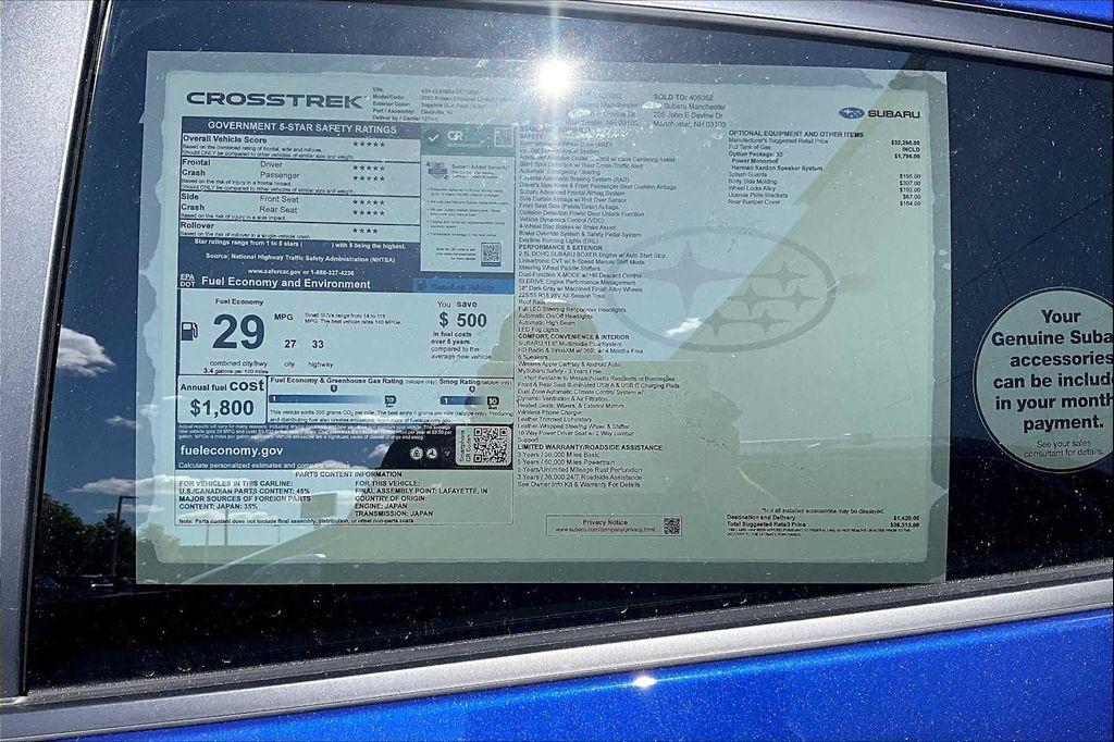 new 2025 Subaru Crosstrek car, priced at $32,437