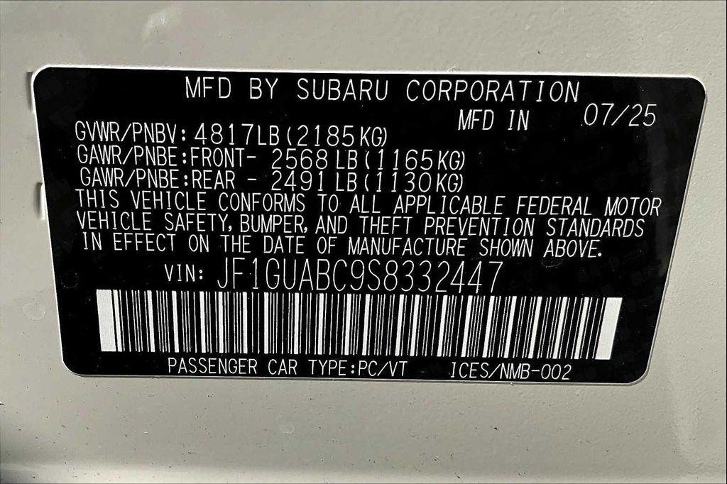 new 2025 Subaru Impreza car, priced at $23,595