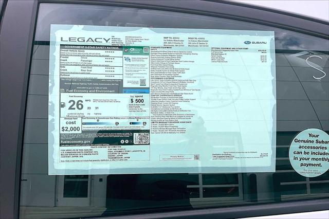 new 2025 Subaru Legacy car, priced at $38,263