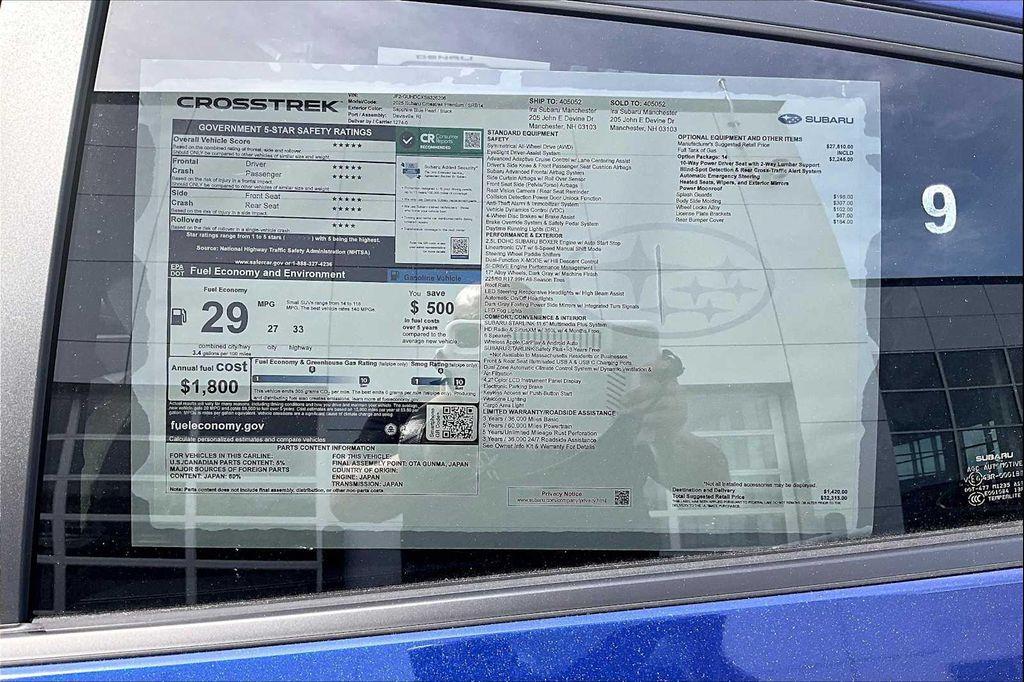 new 2025 Subaru Crosstrek car, priced at $28,843