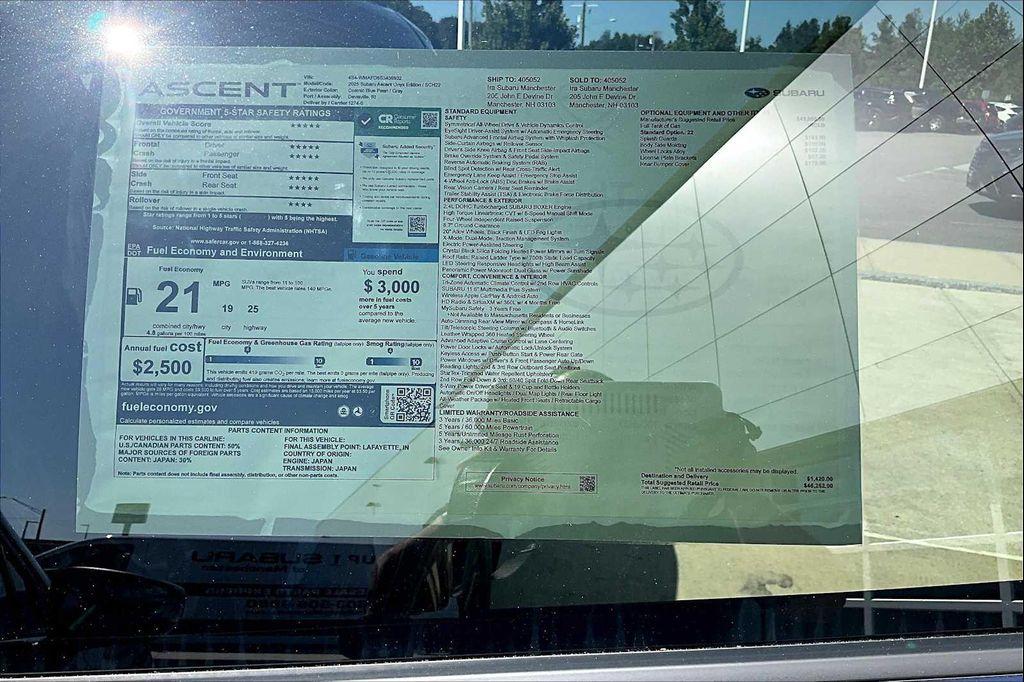new 2025 Subaru Ascent car, priced at $41,555