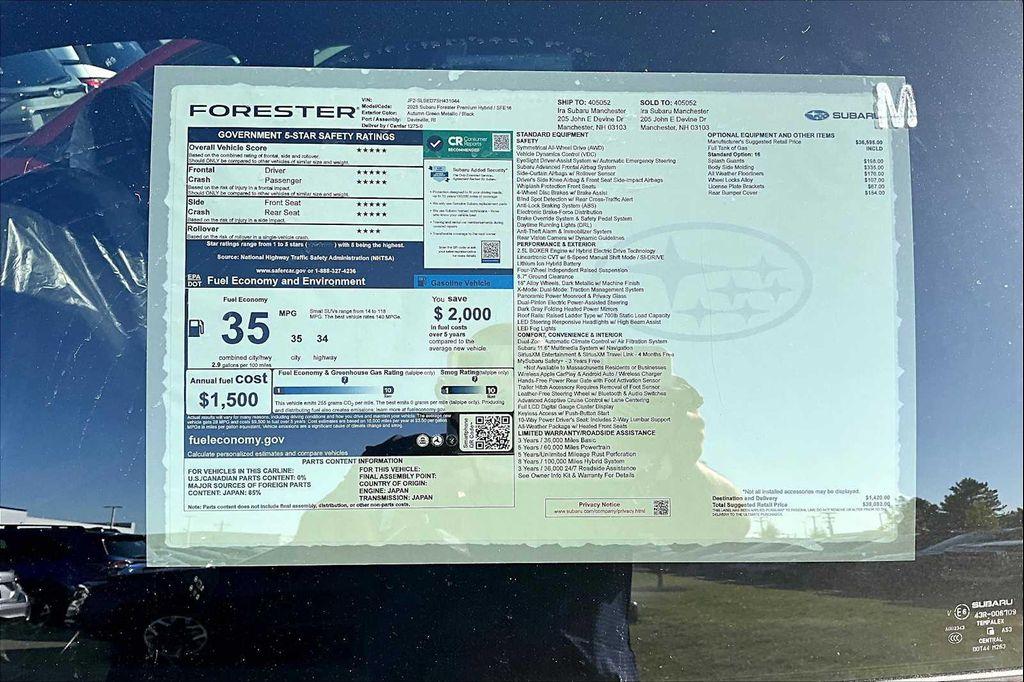 new 2025 Subaru Forester Hybrid car, priced at $35,537