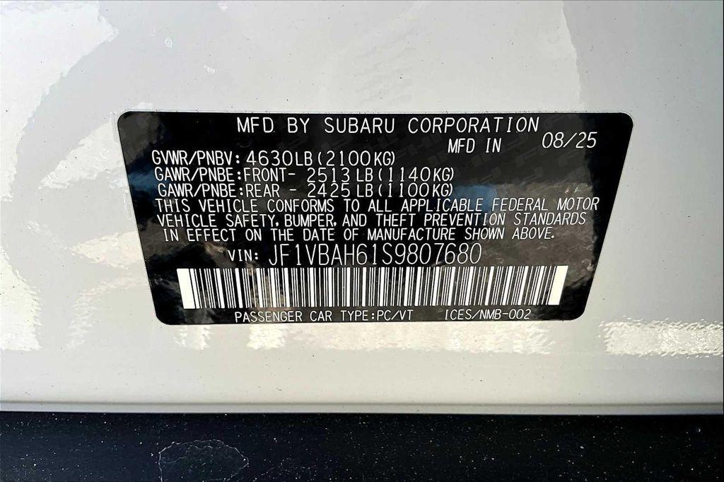 new 2025 Subaru WRX car, priced at $38,007