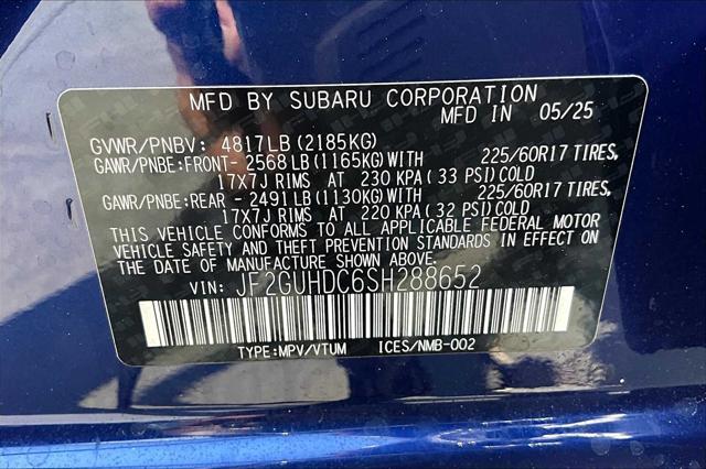 new 2025 Subaru Crosstrek car, priced at $30,260