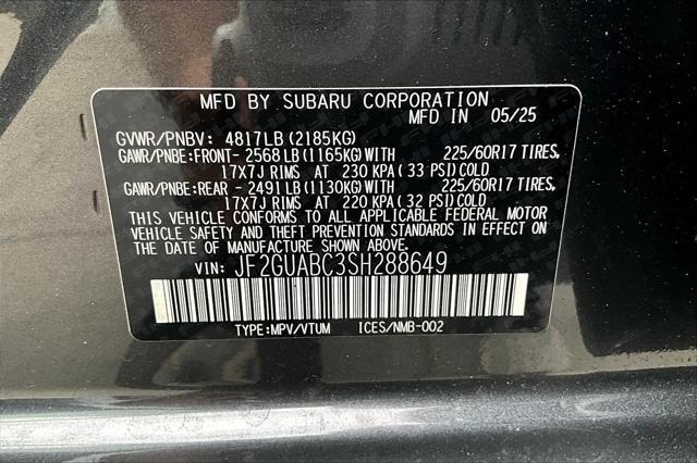 new 2025 Subaru Crosstrek car, priced at $28,689