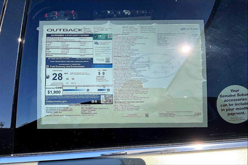 new 2025 Subaru Outback car, priced at $40,501