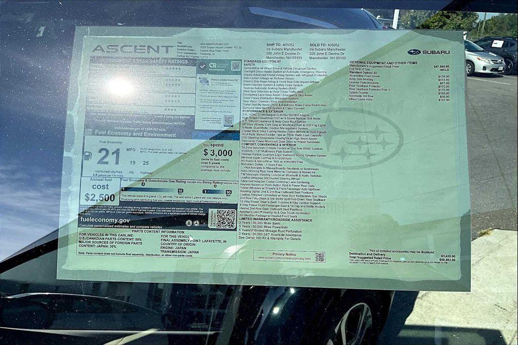 new 2025 Subaru Ascent car, priced at $45,342