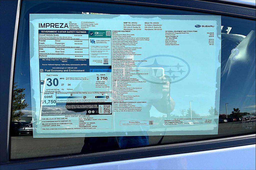 new 2025 Subaru Impreza car, priced at $23,970