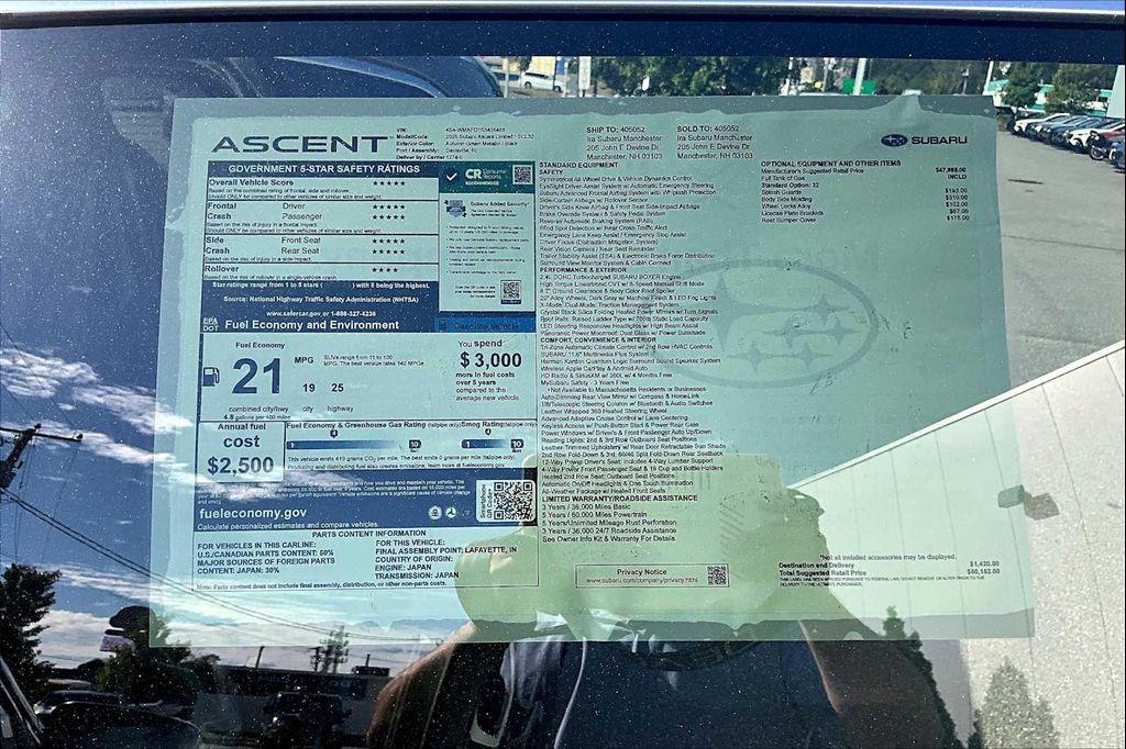 new 2025 Subaru Ascent car, priced at $45,077