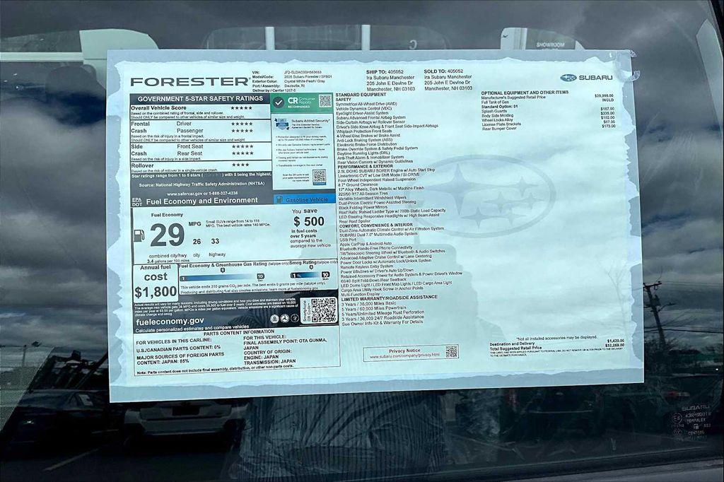 new 2025 Subaru Forester car, priced at $29,345