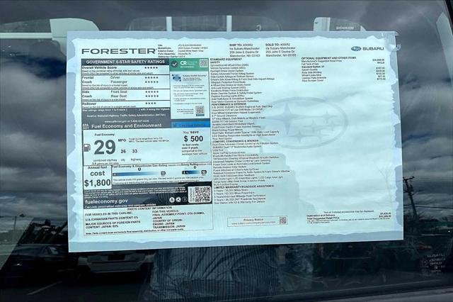 new 2025 Subaru Forester car, priced at $30,945