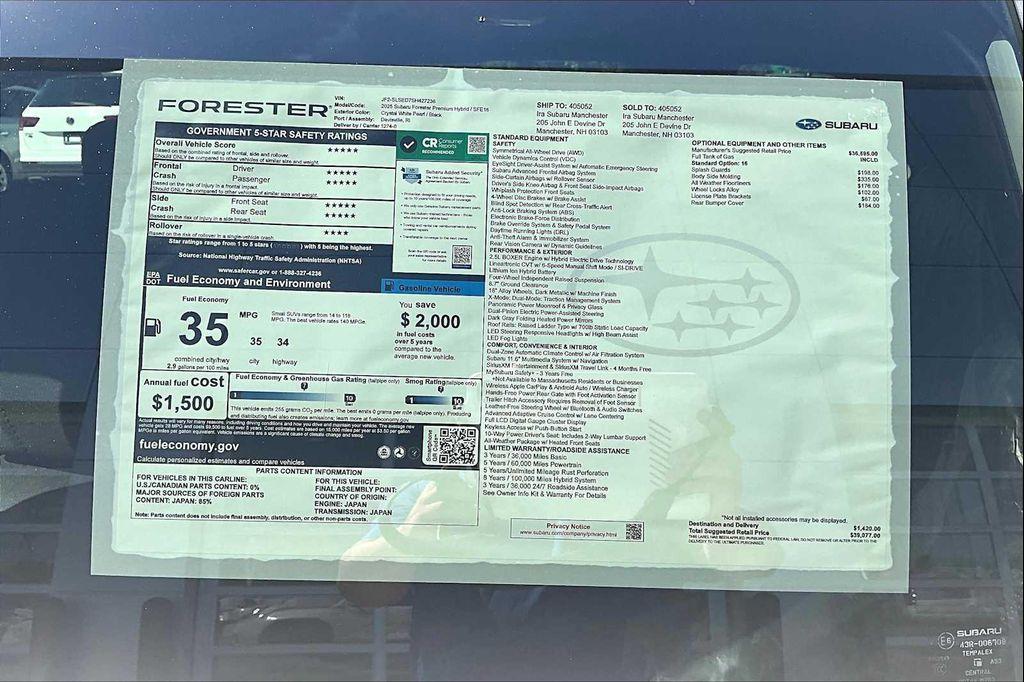 new 2025 Subaru Forester Hybrid car, priced at $36,034