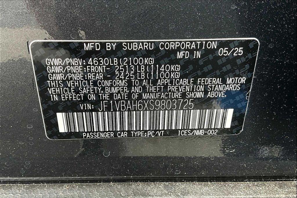 new 2025 Subaru WRX car, priced at $38,977