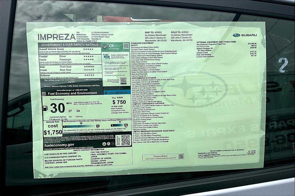 new 2025 Subaru Impreza car, priced at $23,885