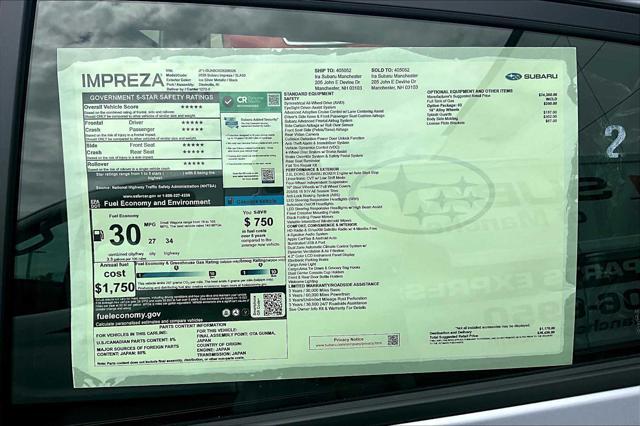 new 2025 Subaru Impreza car, priced at $24,685