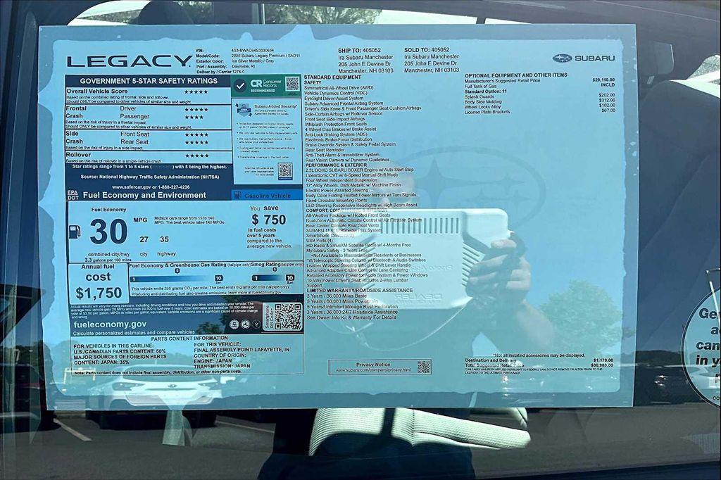 new 2025 Subaru Legacy car, priced at $28,205
