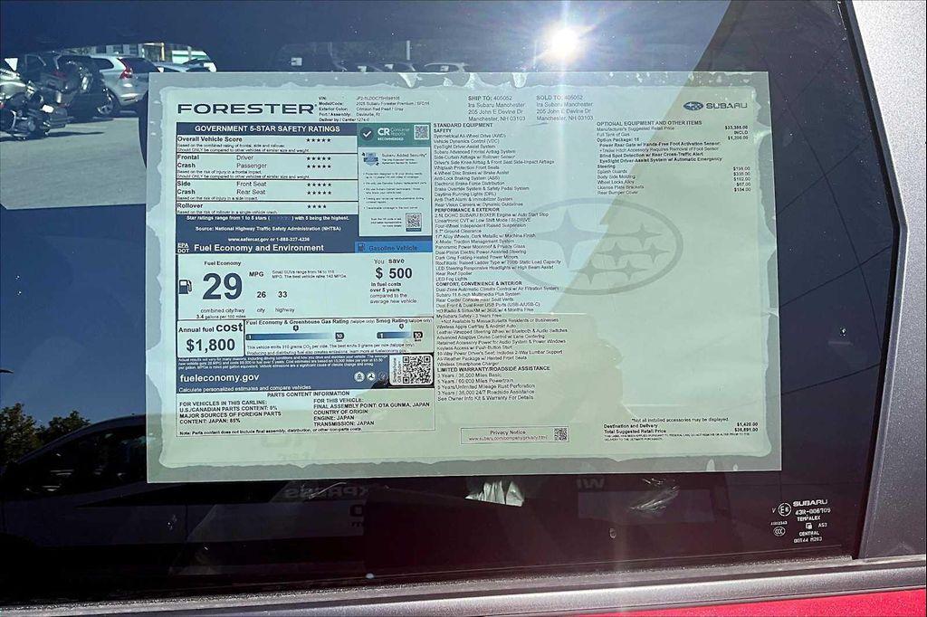 new 2025 Subaru Forester car, priced at $33,465