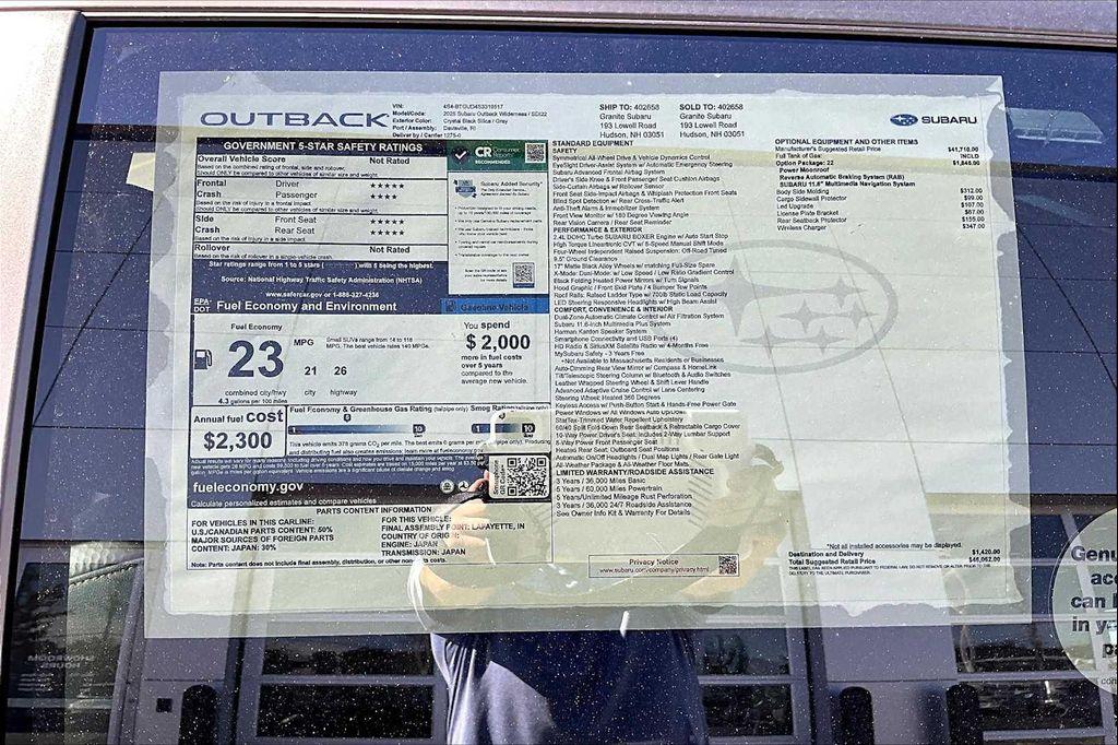 new 2025 Subaru Outback car, priced at $41,693