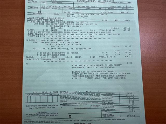 used 2002 Chrysler PT Cruiser car, priced at $4,129