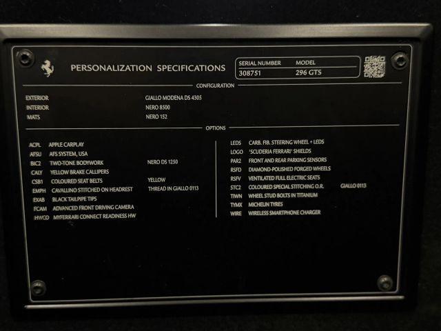 used 2024 Ferrari 296 GTS car, priced at $389,900