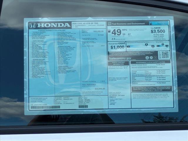new 2026 Honda Civic Hybrid car, priced at $33,945